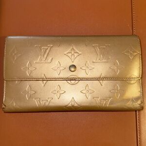 Louis Vuitton Monogram Matte Vernis Porte-Tresor International Wallet Gold
